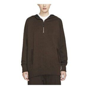 Nike Women's Solid Color Knit Hoodie Velvet Brown